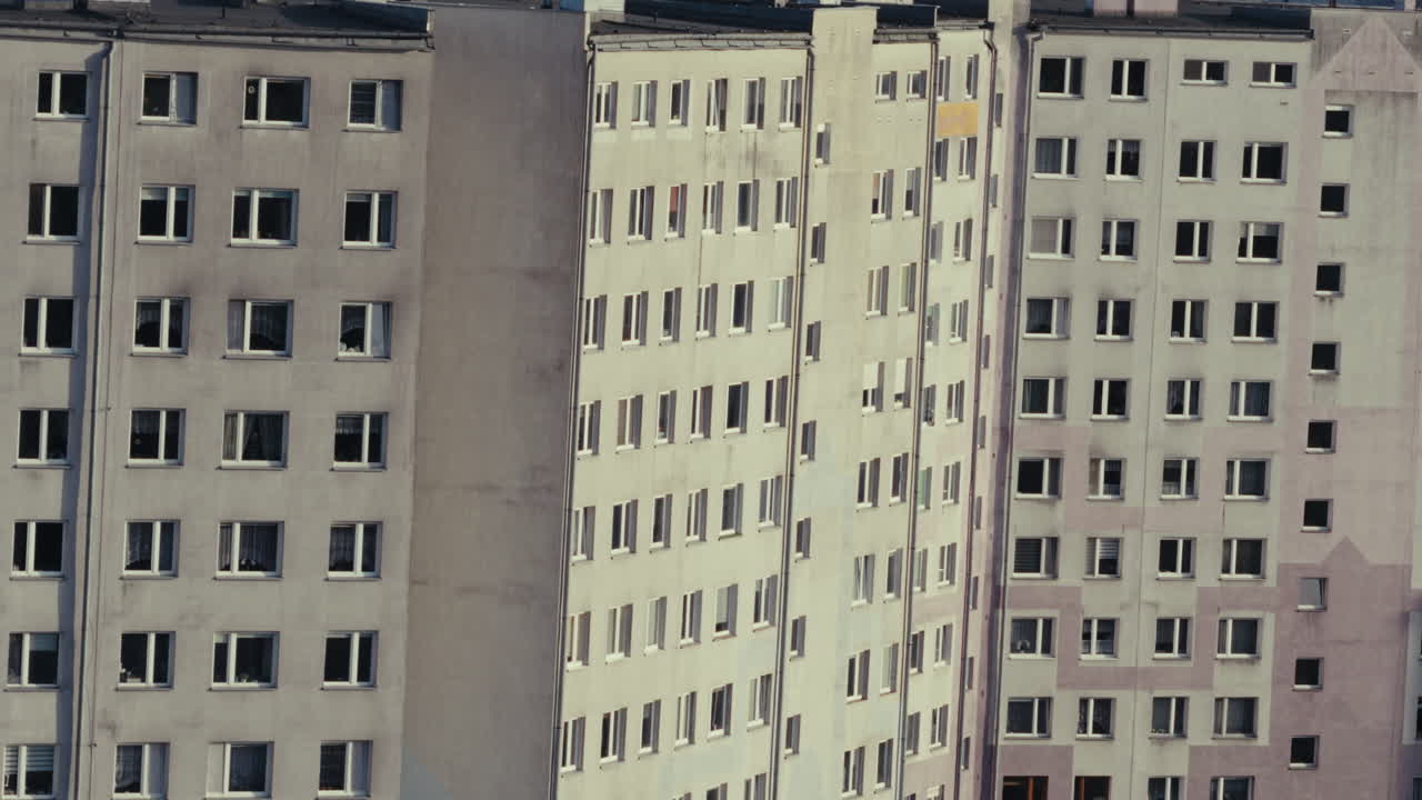 Multi-story buildings with many windows