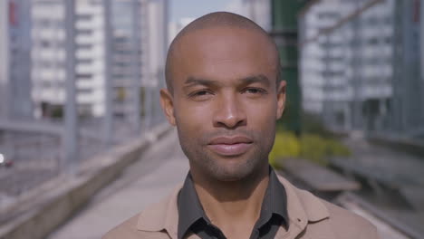 smiling african american man looking at camera