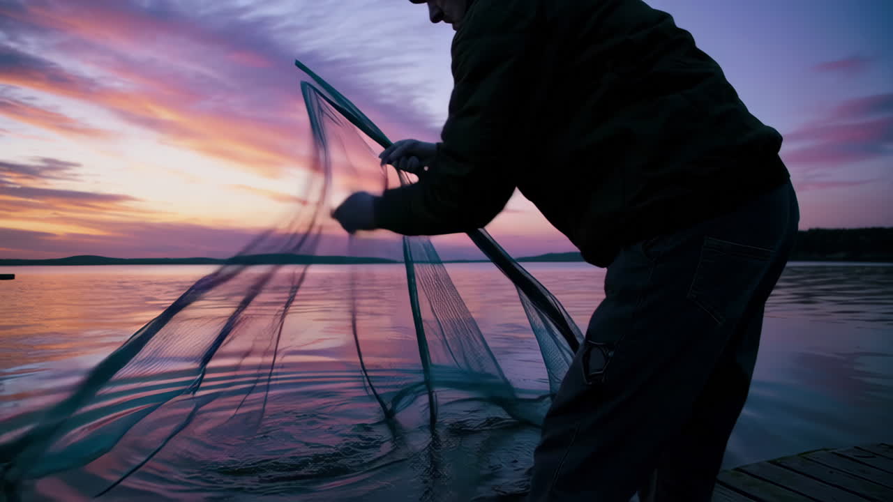 pescador al atardecer