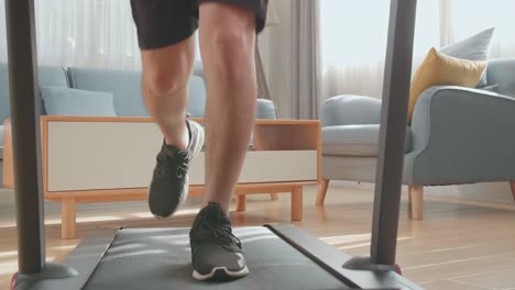 Man running or walking in a living room