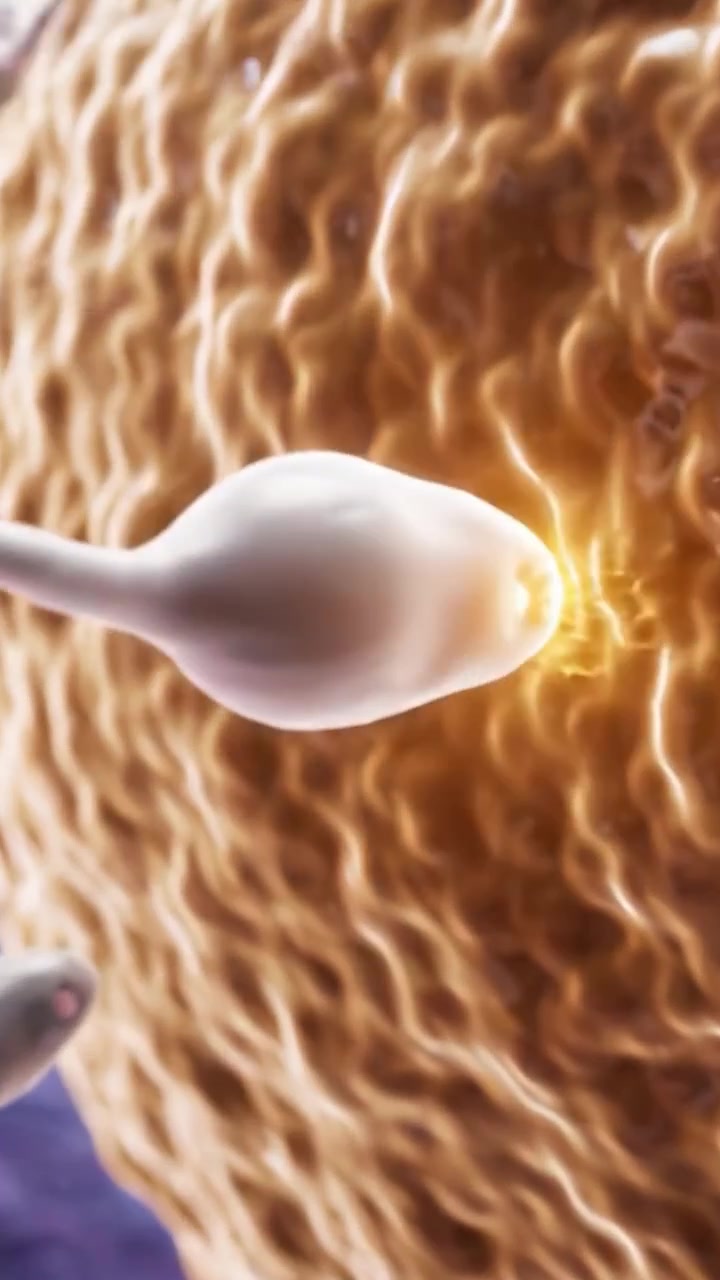 A Close-Up View of the Fascinating Journey of Sperm Cells Towards an Egg, Capturing the Intricate Process of Fertilization and Cellular Interactions