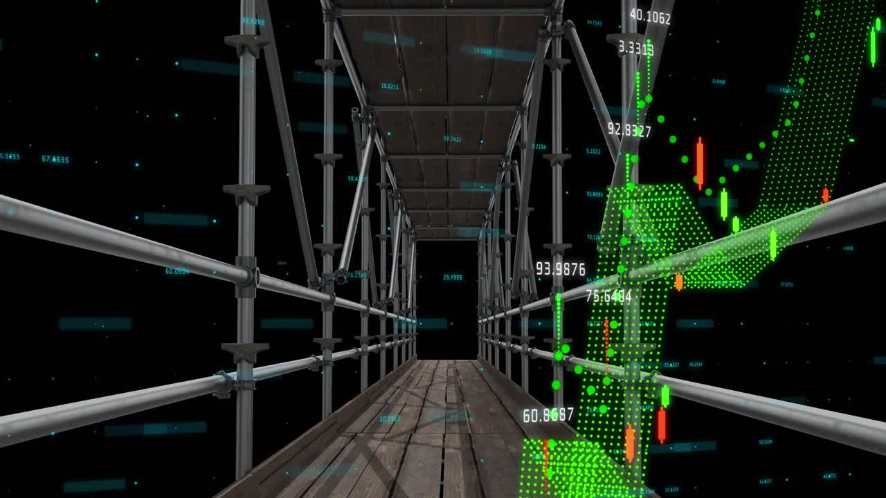 ⁇ 대 위에서 금융 데이터 처리의 애니메이션