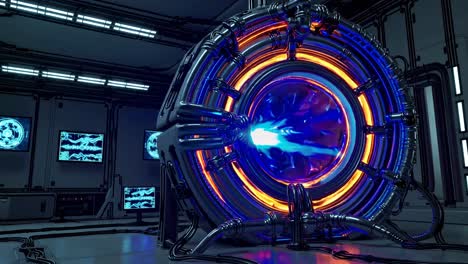 reactor de energía futurista en un laboratorio de ciencia ficción