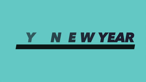 modern happy new year text on blue gradient