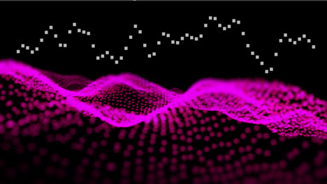 animación del gráfico sobre fondo negro con brillo rosa