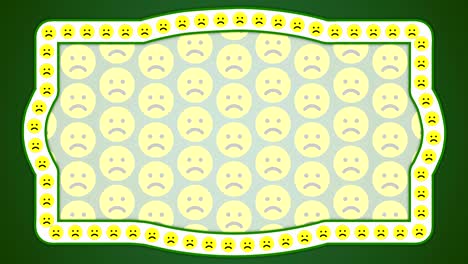 sad smile emotion green background vintage frame