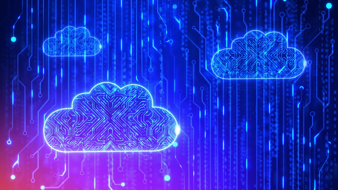 Digital data Cloud computing and Big data 5G Technology Loop Background.