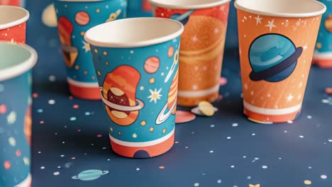 space-themed party cups