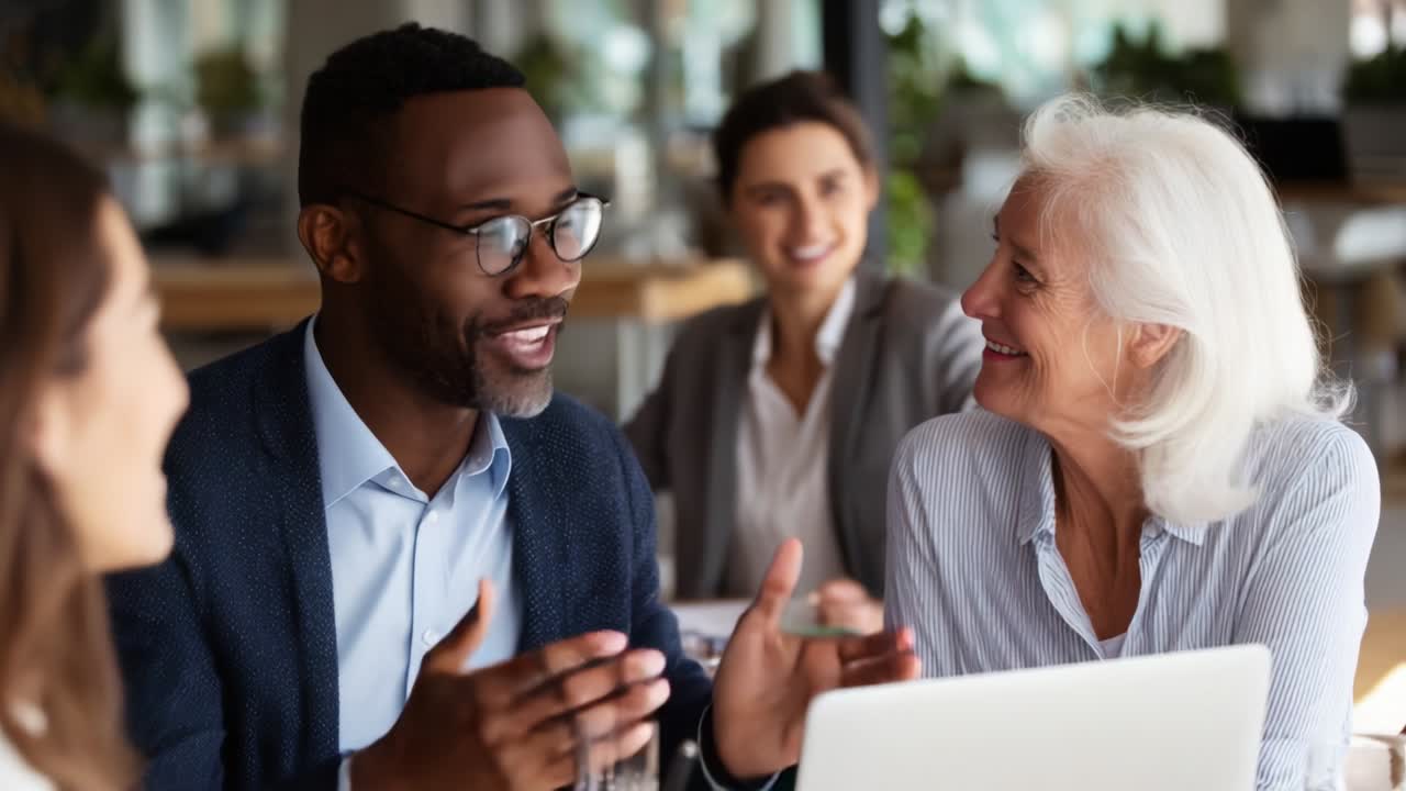 A Group of Diverse Professionals Engaging in a Friendly Discussion in a Modern Workspace, Highlighting the Importance of Collaboration, Communication, and Team Building Skills for Effective Work Dynamics