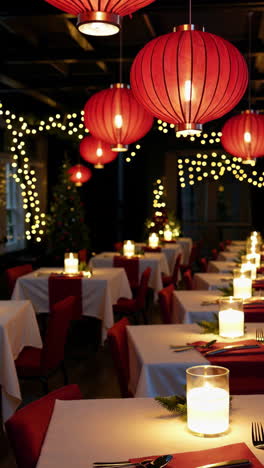 Elegant Christmas Dinner Party at Restaurant