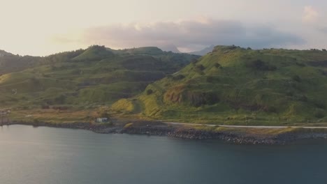 drone shot flying around in the area