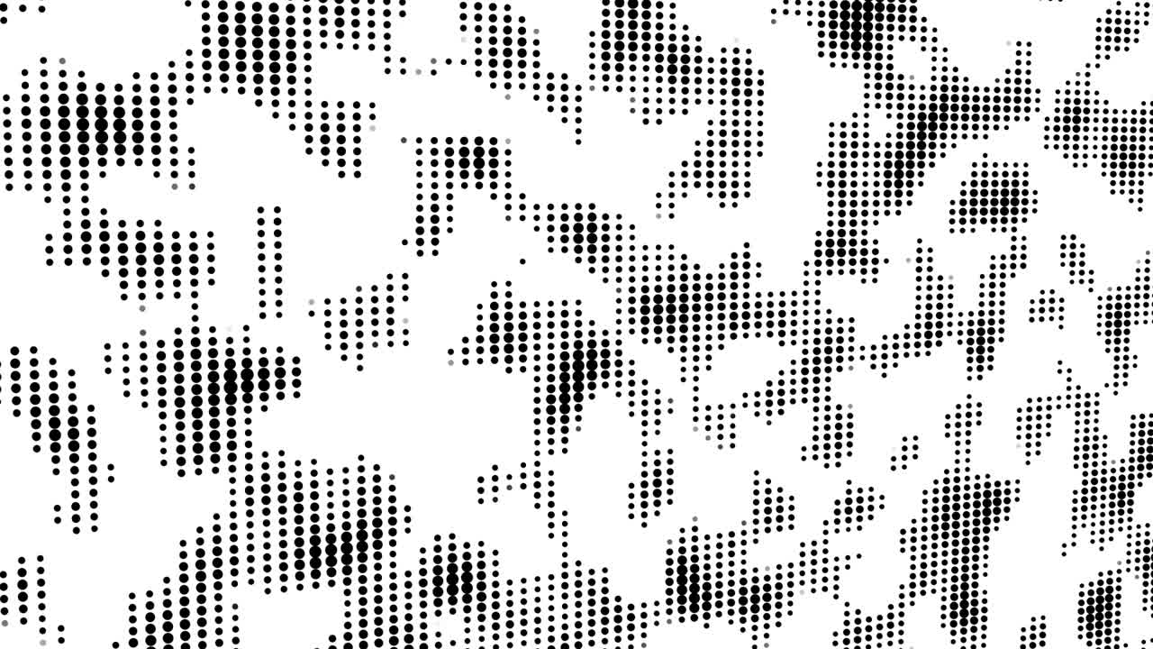 Abstract motion background loop digital dot modern black and white