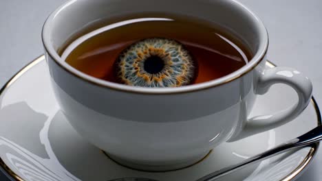 eye in a tea cup