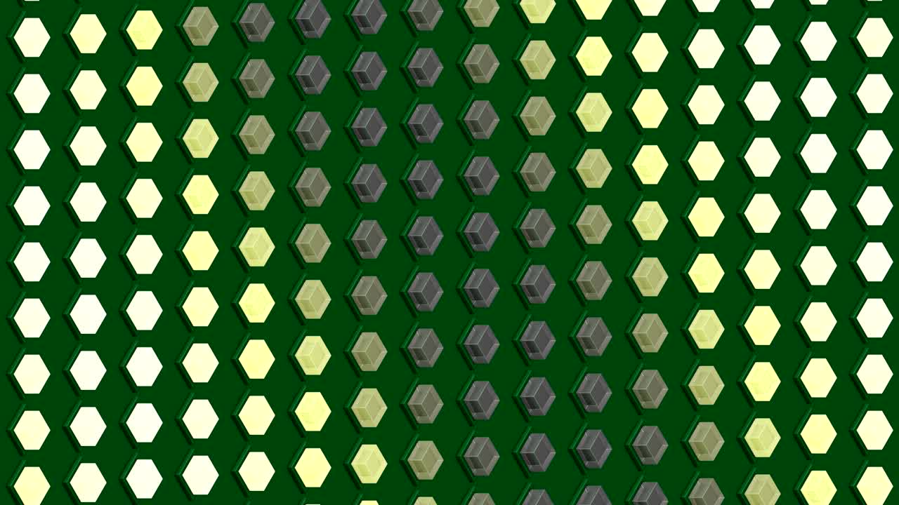 추상적인 이소메트릭 배경: 큐브, 불빛, 전구, 파동, 박이는 움직임