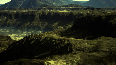 majestic mountain landscape with dramatic terrain and deep valleys