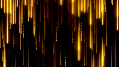 Award screen. Golden rain. Falling glitter particles. Holiday celebration neon abstract background. Winner texture concept. Seamless loop.