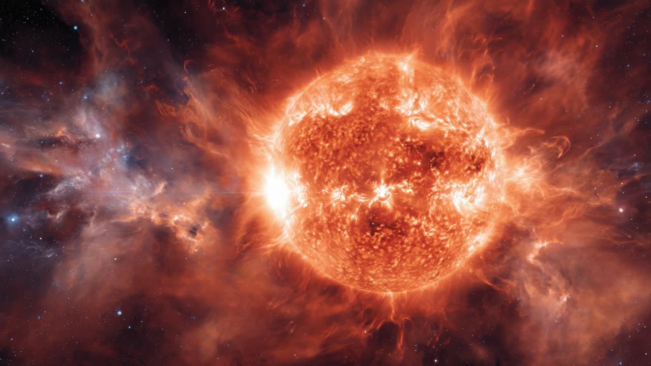 Captivating Imagery of a Fiery Celestial Body: A Glimpse at the Dynamic Behaviors of a Star in Space Captured Over Time and Cosmic Events