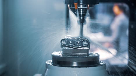 máquina de fresado cnc para el trabajo de metales.