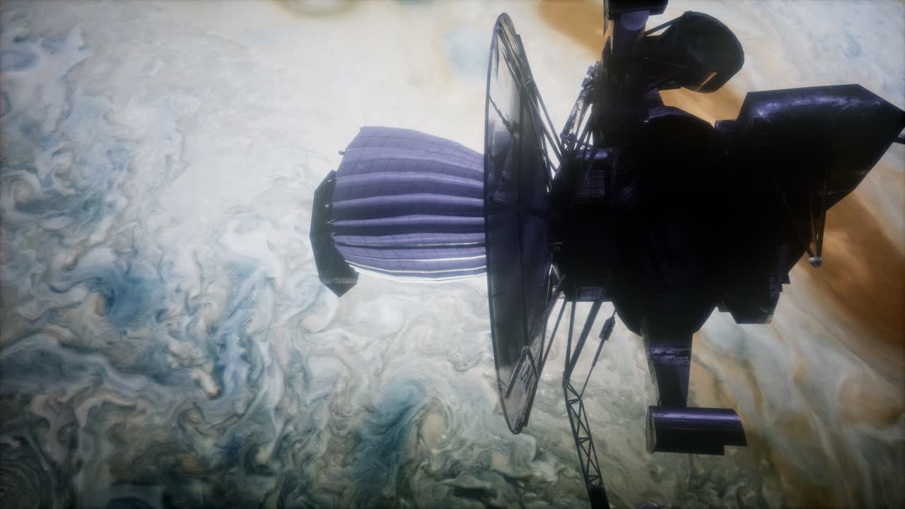 Galileo spacecraft orbiting Jupiter
