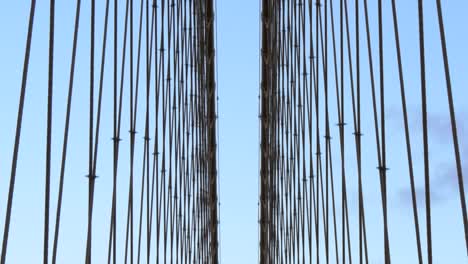 Panning-Down-to-show-Poeple-Walking-Over-Brooklyn-Bridge