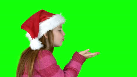 Festive-girl-blowing-in-slow-motion