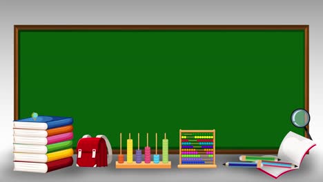elementos animados del aula que se ensamblan con el tiempo