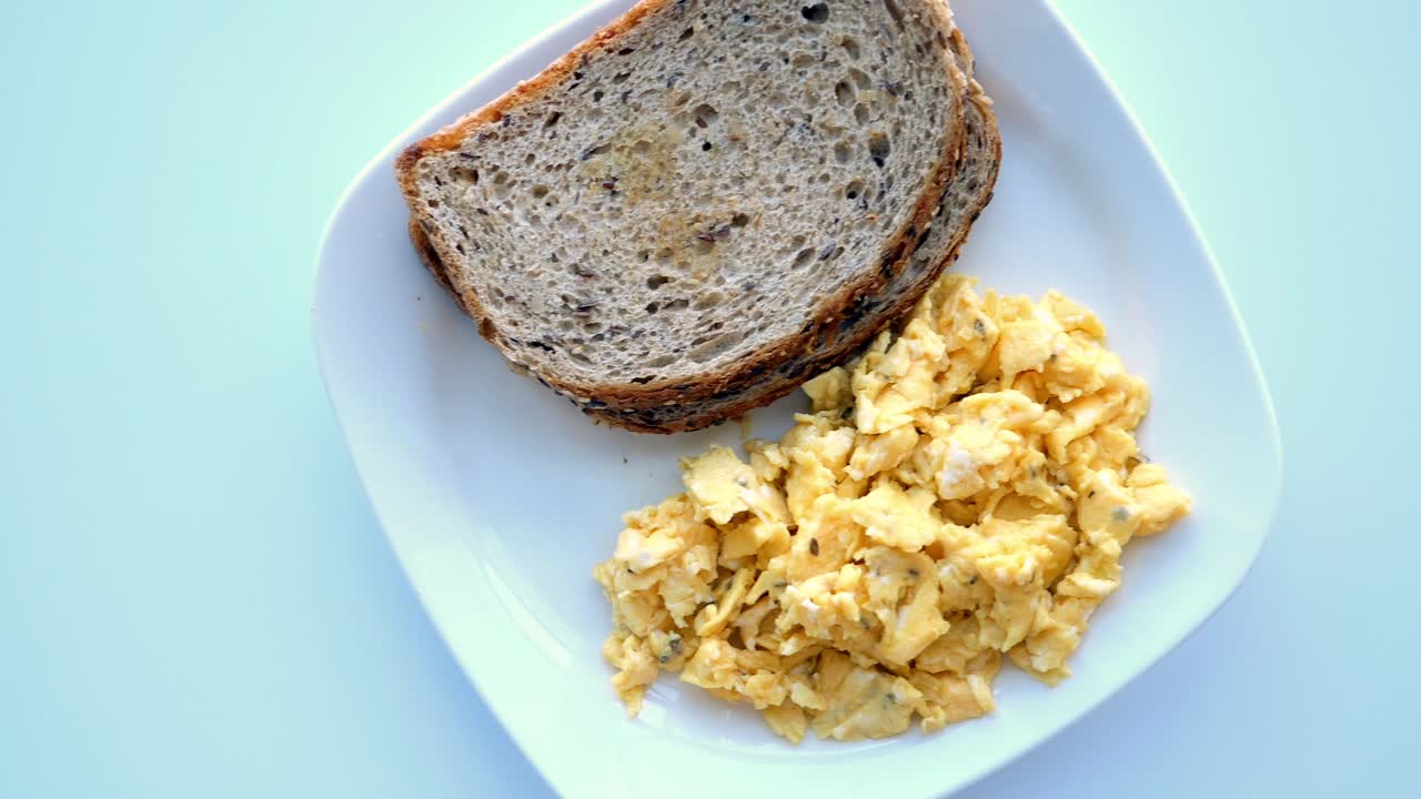 Scrambled Eggs and Whole Wheat Toast