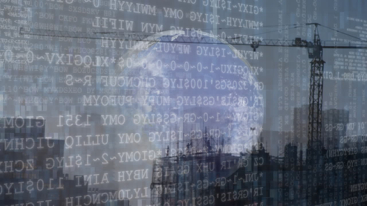 máquina de rotación de la tierra y grúa