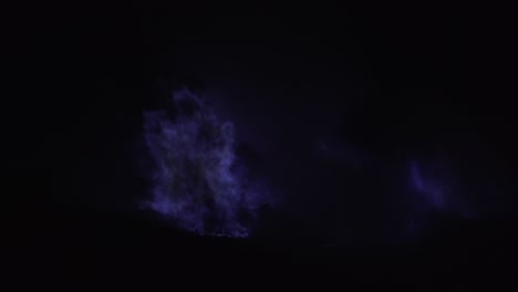 blue sulfur fire of mount kawah ijen volcano