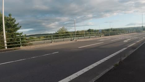 Empty-Road-Near-Motorway-Junction-at-Sunrise