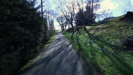 Landåsparken-In-Bergen,-Norwegen-An-Einem-Sonnigen-Tag-Mit-Blauem-Himmel