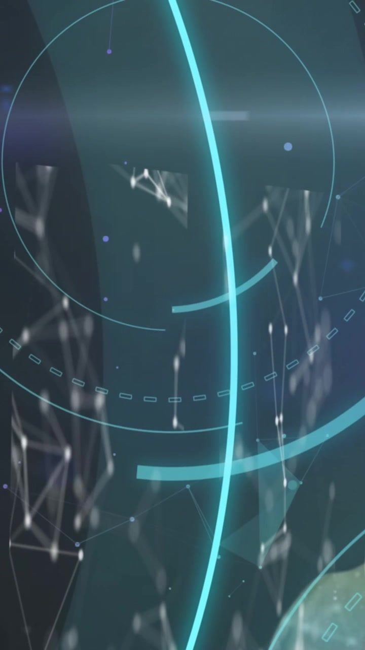 Animation of network of connections and globe over man wearing vr headset