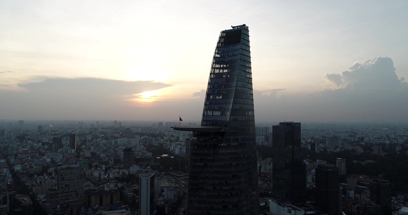 Vista del tramonto a Ho Chi Minh City - Vietnam