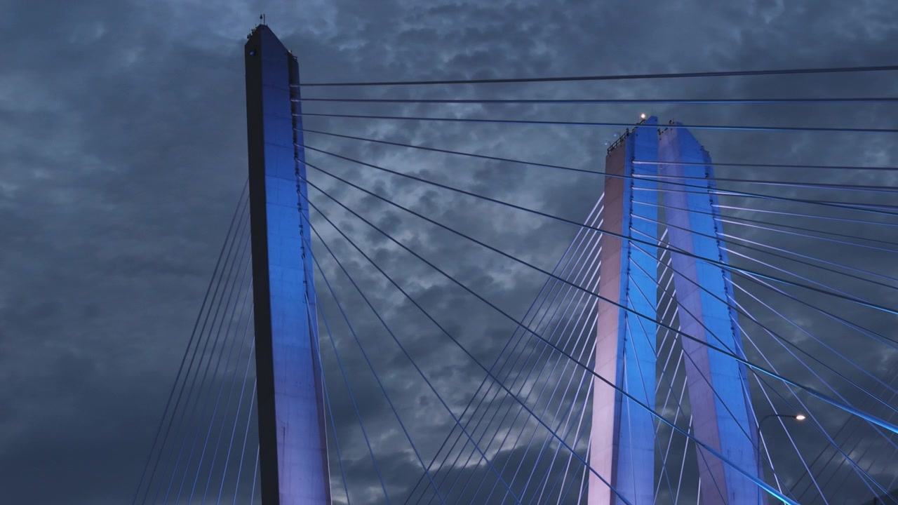 The Tappan Zee Bridge at night. Shot in Westchester County, New York.