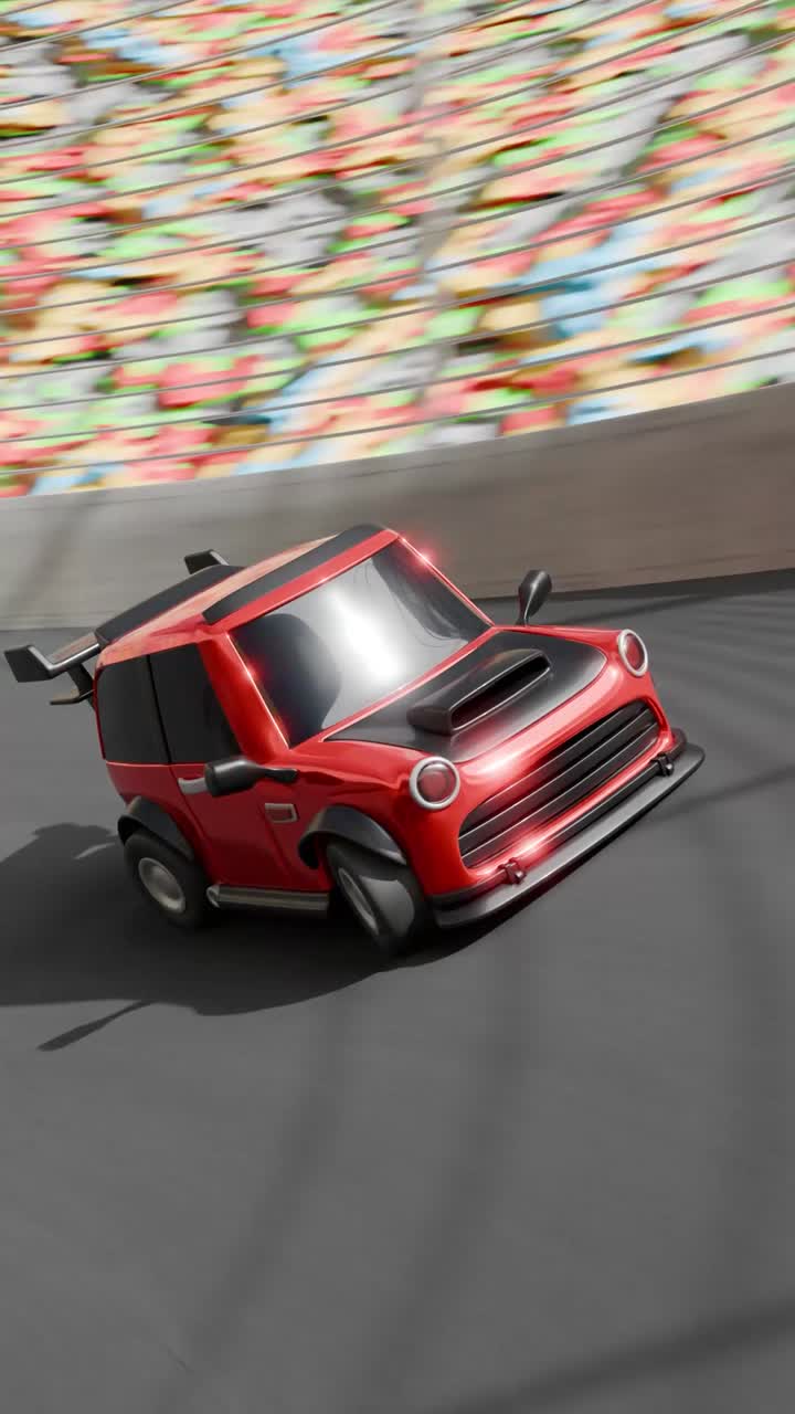 Cartoon Racing Car on Track