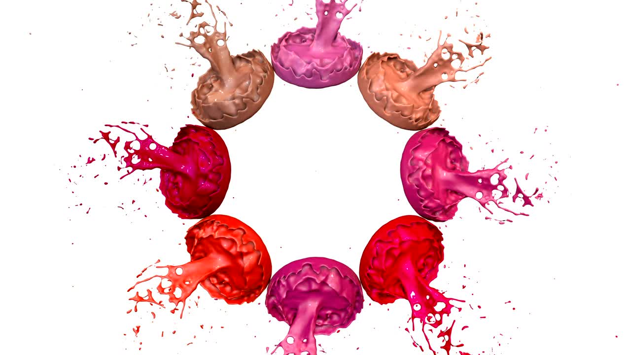 색 배경에서 시간 느려짐과 함께 춤을 추는 페인트: 음악을 재생하는 음악 스피커에 잉크의 3d 스플래시의 시레이션, 초고품질 4k에서 밝은 배경으로 스플래쉬, 빨간색의 색조 10