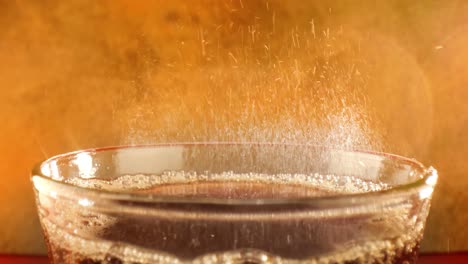 cola with splashing bubbles slow motion.
