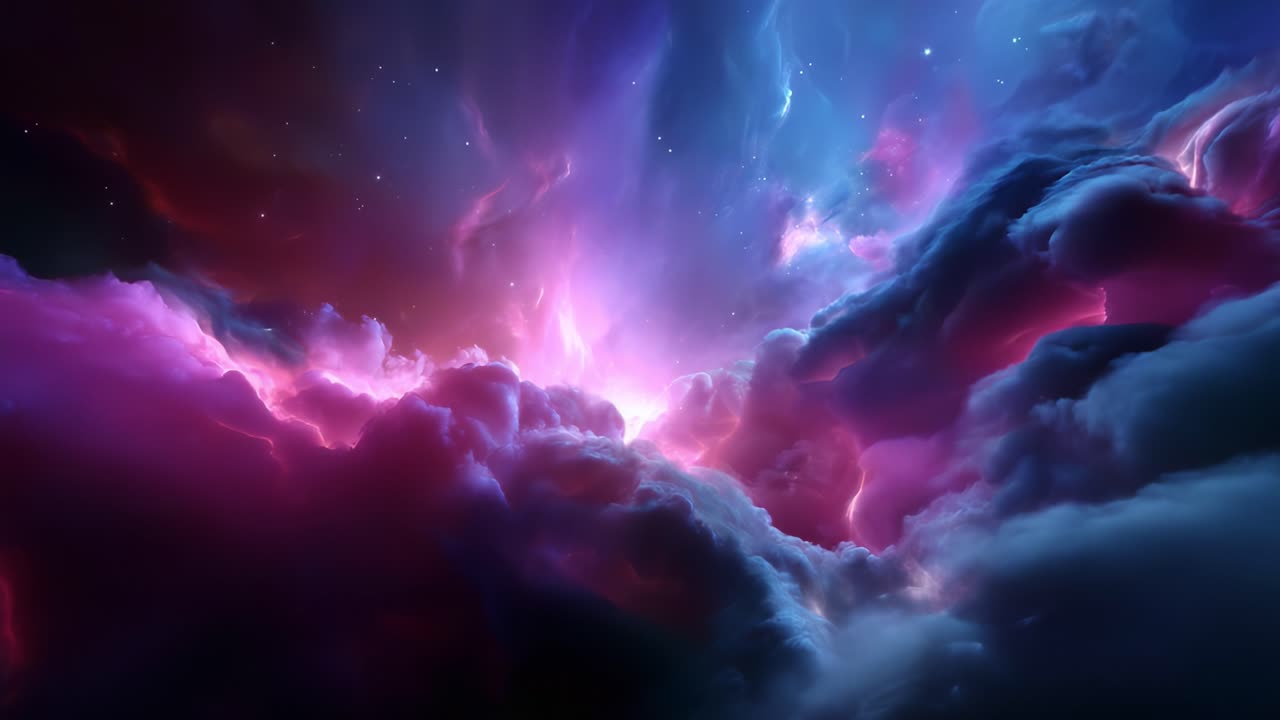 A Stunning Visual Journey Through Cosmic Clouds and Stellar Energy: Witness the Dance of Vibrant Colors and Ethereal Light in This Breathtaking Celestial Display Captured in Two Frames