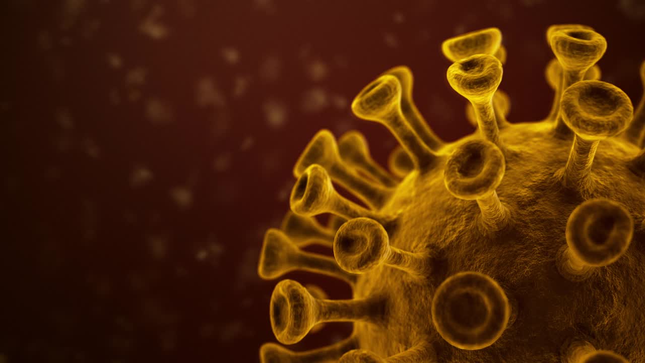 Animazione di sfondo 3D in loop del coronavirus COVID-19
