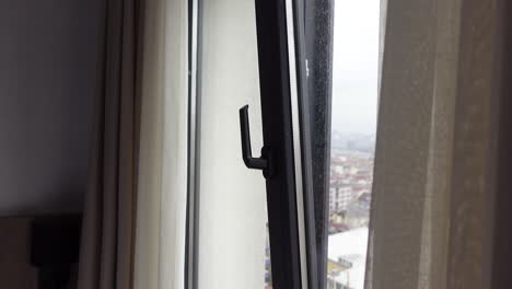 Black-plastic-pvc-window-at-home