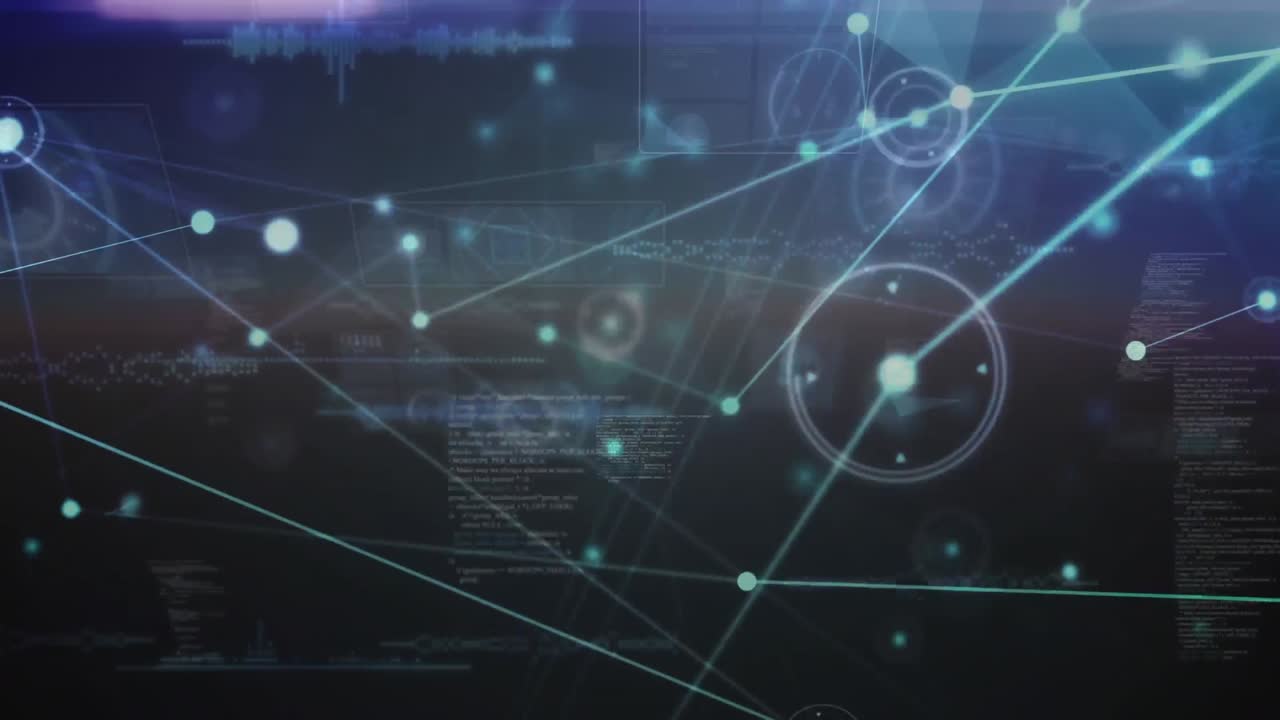 Animation of data processing and network of connections