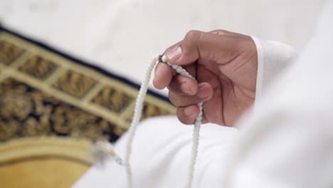 closeup shot of muslim praying beads