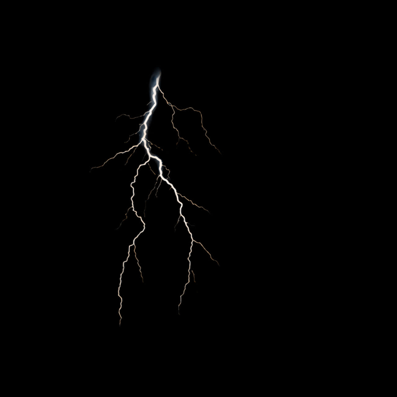 Dramatic lightning bolt sky animated overlay, transparent 4K video, alpha channel, ProRes 4444