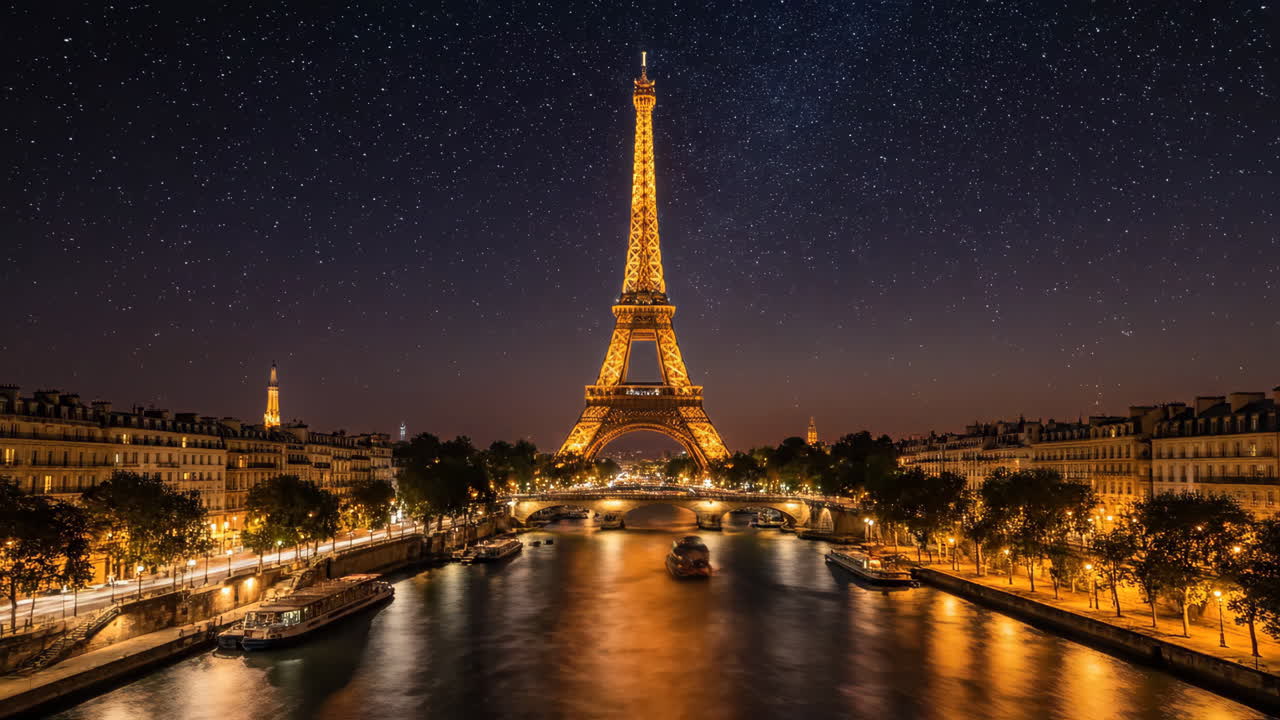 La Torre Eiffel por la noche
