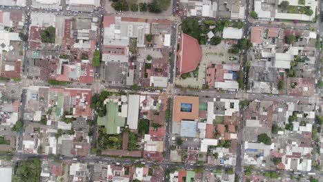 Vista-Aérea-De-La-Cuadrícula-De-La-Ciudad---Municipio-De-Santa-Tecla-En-El-Salvador---Disparo-De-Drones