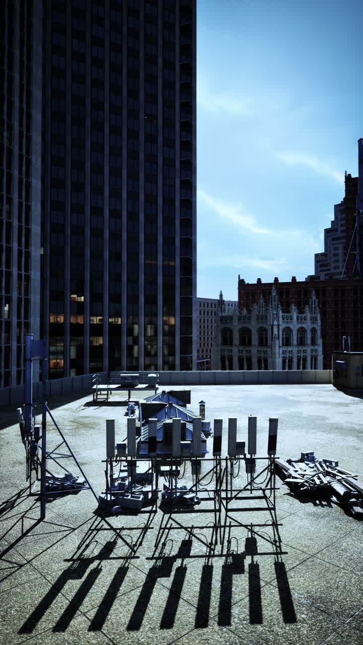 지붕에서 도시의 전망