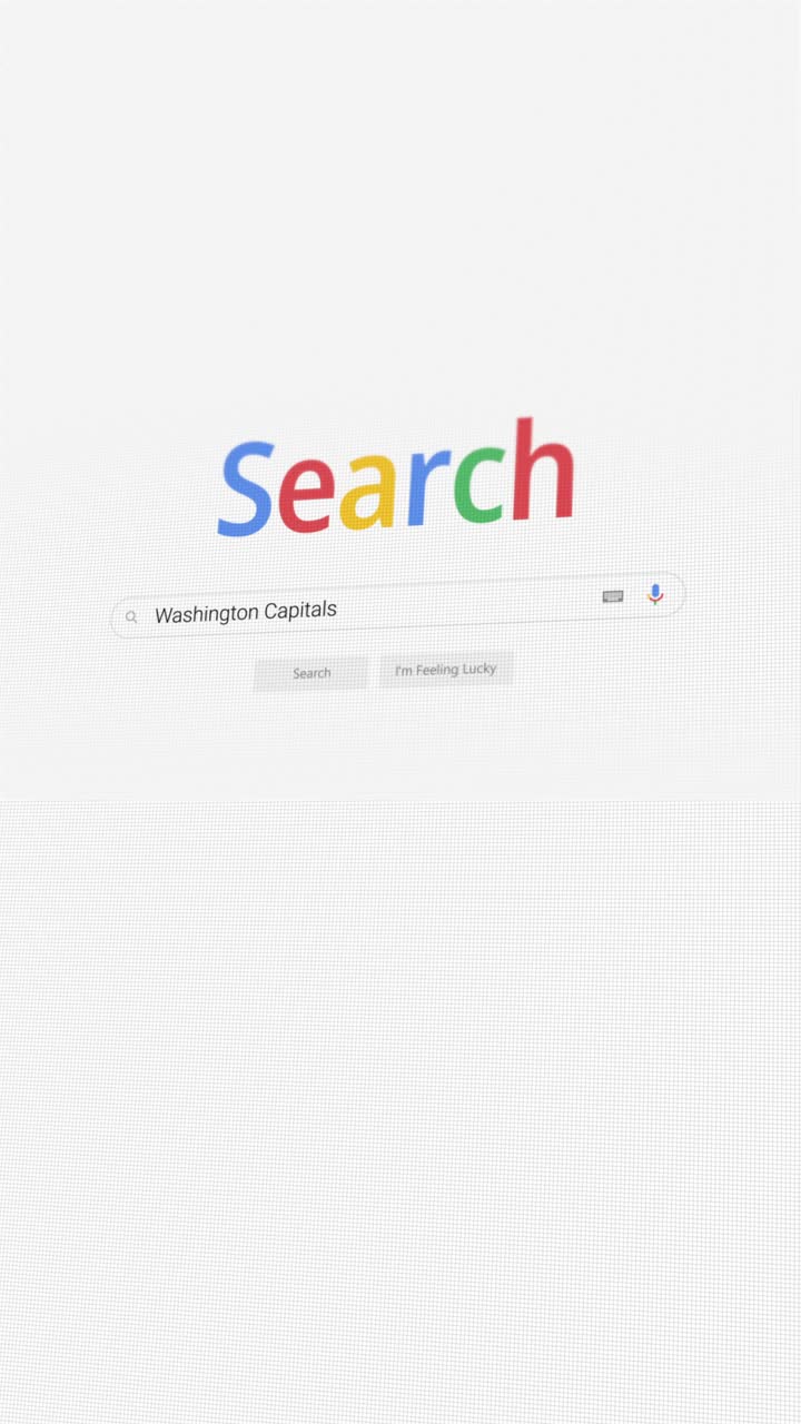 Vertical video of searching for Washington Capitals on Internet browser