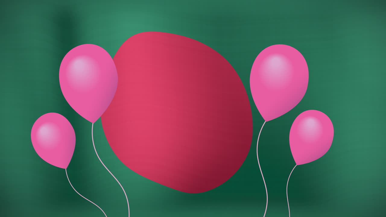 animación de globos sobre la bandera de bangladesh