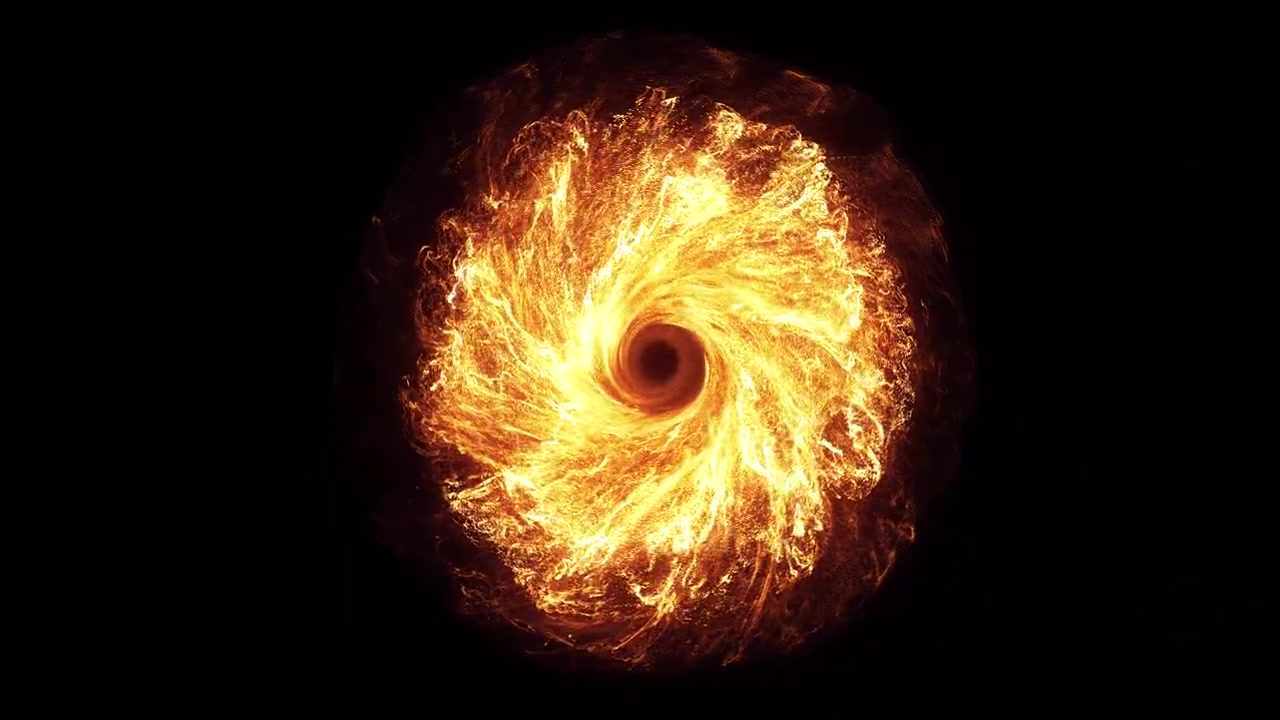 Abstract Fiery Vortex Swirling into a Black Hole