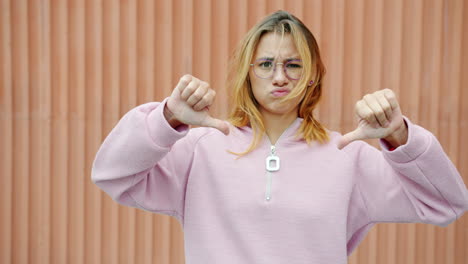 Woman Expressing Disapproval